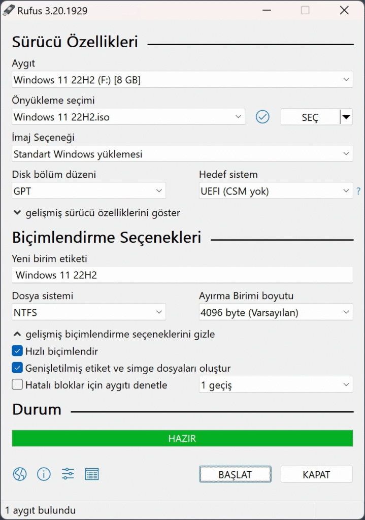 Rufus İndir Windows
